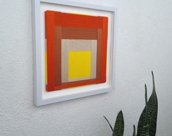 Nested Hues 3, Weaving Textile, Modern Textile, Handmade, Wall Hanging, Fiber art, Home Decoration, Wall Decoration, Textile Framed Art,
