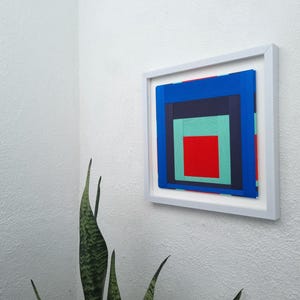 Nested Hues 6, Weaving Textile, Modern Textile, Handmade, Wall Hanging, Fiber art, Home Decoration, Wall Decoration, Textile Framed Art,