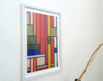 Cascade 1, Fiber art, kunst aan de muur, muur hangen, handgemaakte muur kunst, modern muur decor, geweven muur hangen, woondecoratie, textiel muur hangen