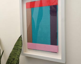 Outline 9, kleurrijke textielkunst, modern geweven wanddecoratie