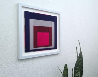 Geneste tinten handgemaakte vezelkunst, moderne ingelijste muurdecoratie van textiel