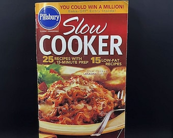 Pillsbury Slow Cooker Recipe Book - Vintage Softcover Cookbook - Crockpot Recipes