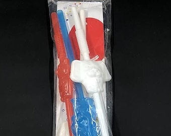 Vintage Plastic Animal Fun Drinking Straws