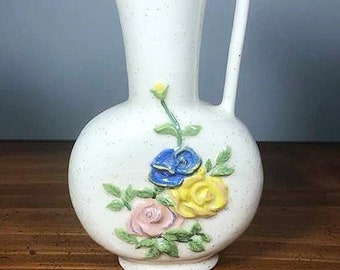 Vintage Handled Ceramic Pitcher Vase