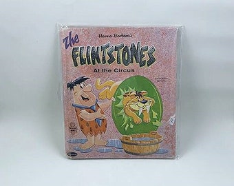 Vintage Flintstones At The Circus Hard Cover Children's Book