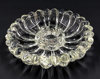 Vintage Clear Bubble Glass Taper Candle Stick Holder