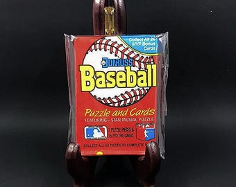 Donruss Baseball Wax Pack – Unopened Vintage MLB Cards – Vintage Stan Musial Puzzle