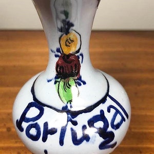 Vintage Portugal Souvenir Mini Pitcher - Hand Painted Floral Collectible - Vestal Alcobaca Style