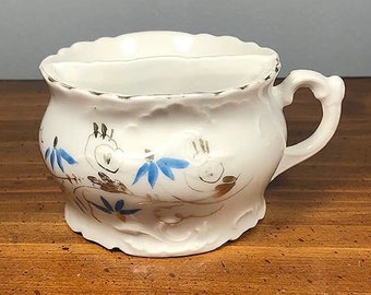 Barber Shop Shaving Mug – Hand Painted Porcelain Cup – Vintage Men’s Grooming Mug