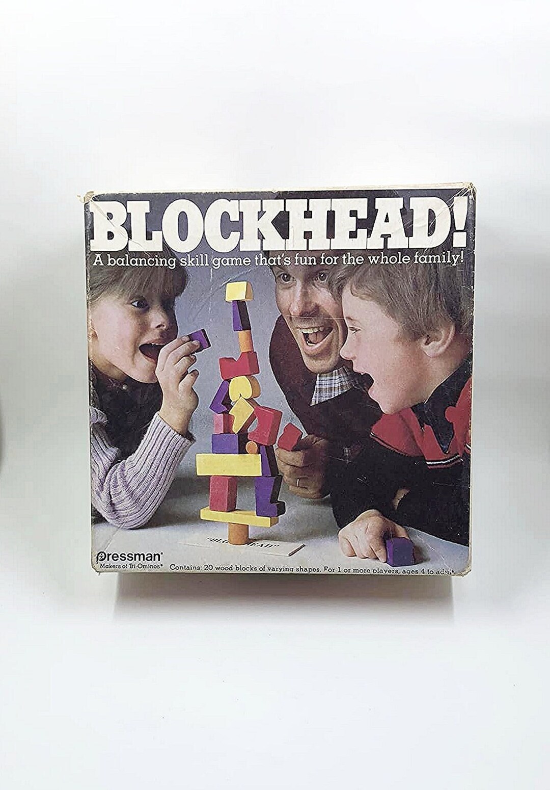 Vintage Blockhead Wooden Balancing Skill Game Etsy