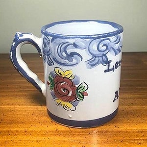 Hand Painted Portuguese Coffee Cup – Souvenir of Alcobaca by Vestal Portugal