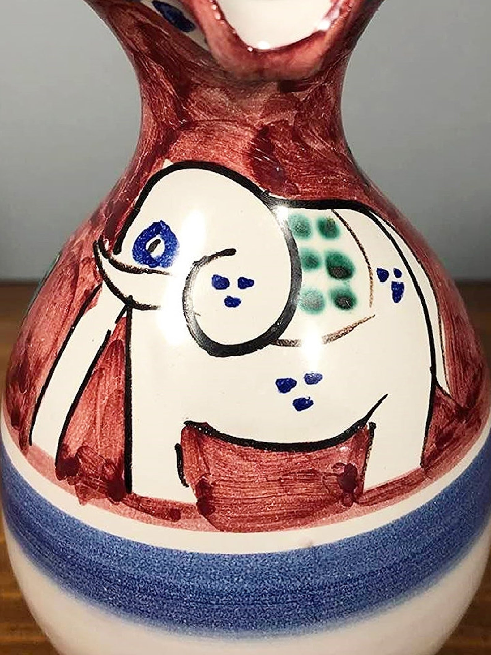 Vintage Hand Painted Ceramic Elephant Cruet Set Etsy