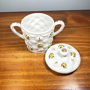 Vintage Floral Lidded Sugar Bowl