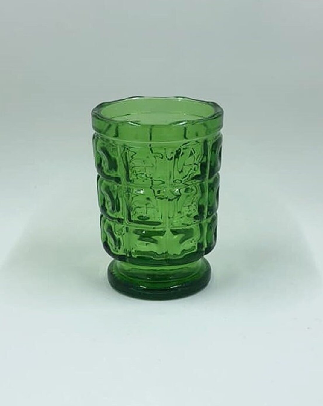 Vintage Green Glass Toothpick Holder Etsy