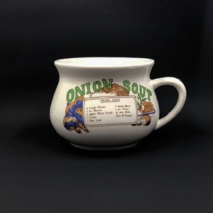 Vintage Onion Soup Handled Crock