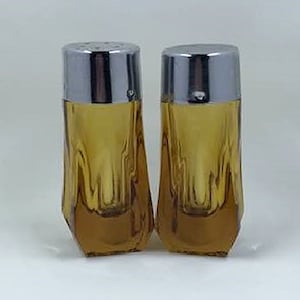 Vintage Amber Glass Salt & Pepper Shakers: Retro Kitchen Decor