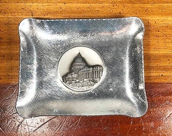 Washington D.C. Trinket Tray – Vintage US Capitol Souvenir Dish – Keepsake Coin Dish