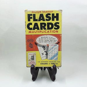 Vintage 1963 Milton Bradley Multiplication Flash Cards – Boxed Math Learning Set for Grades 3 Thru 5 – Homeschool or Classroom Décor