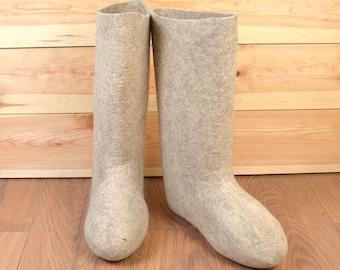 Mens Siberian Valenki Boots, Original Wool Felt, Handmade