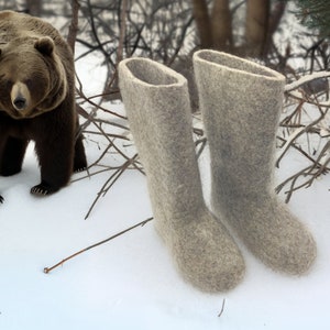 Valenki MEN Siberia RUSSIAN Original FELT boots Sheep wool winter Natural boots hunting village camping Felt boots walenki