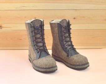 Genuine Sheepskin Valenki Boots, Insulated Soles, Russian Felt Winter Footwear