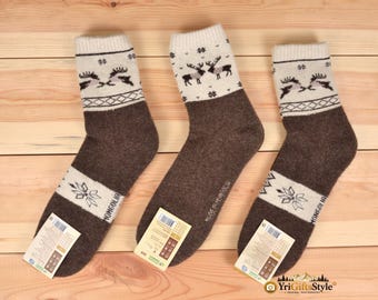 3 Paar Kamelwollsocken für Damen, 100 % natürliche mongolische Wolle, warme Wintersocken, kuschelige Stiefelsocken, Outdoor-Wandersocken