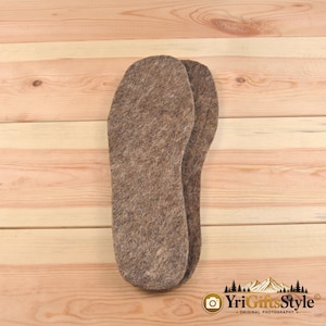 Handmade Felt Insoles, 100% Natural Sheep Wool, Thick Warm Winter Boot Insoles, Cold Weather Shoe Inserts for Men & Women