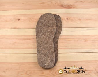 Handmade Felt Insoles, 100% Natural Sheep Wool, Thick Warm Winter Boot Insoles, Cold Weather Shoe Inserts for Men & Women