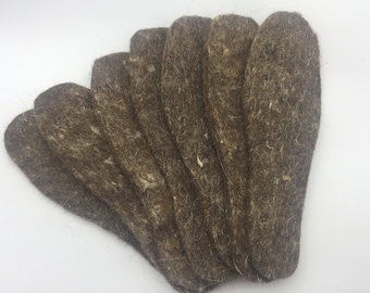 Handmade Wool Felt Insoles, Warm Shoe Inserts for Winter