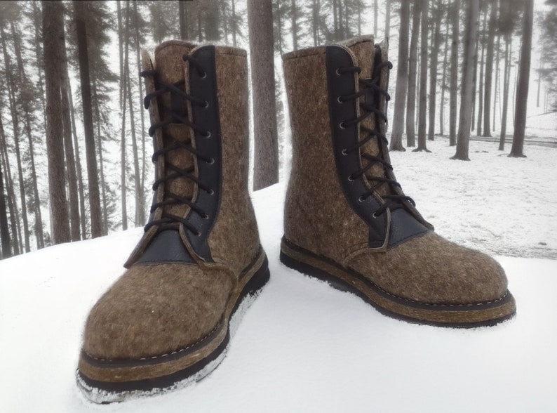 Russian original Felt boots natural very warm winter Siberia hunting hiking insulated non-slip non-freezing sole felt boots Wool walks city image 1