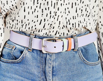 Ceinture de luxe en cuir pour dames | Ceinture en cuir colorée pour femme | Ceinture en cuir faite à la main avec boucle | | de ceinture sur mesure Royaume-Uni Taille 6-22