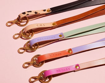 Personalised Leather Lanyard | Colourful Luxury Lanyard for Keys, ID Badge, Event Pass | Personalised Gift for Teachers, Nurses, Key Workers