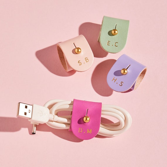 Personalized Leather Cable Tidy *US TARIFFS COVERED*