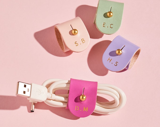 Personalized Leather Cable Tidy *US TARIFFS COVERED*