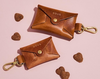 Personalized Leather Dog Treat Pouch *US TARIFFS COVERED*