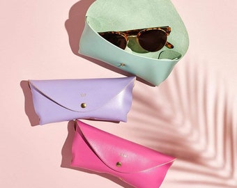 Personalised Leather Glasses Case |Handcrafted Leather Case for Women&#39;s Sunglasses, Reading Glasses, Shades | Personalised Mother&#39;s Day Gift