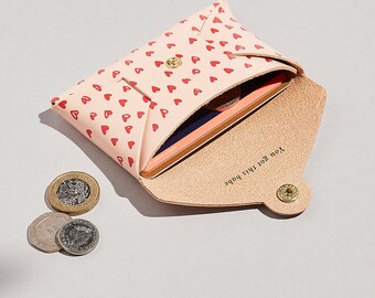 Porte-monnaie Simili Cuir Vieux Rose 'Tata D'amour' - Cadeau Féminin
