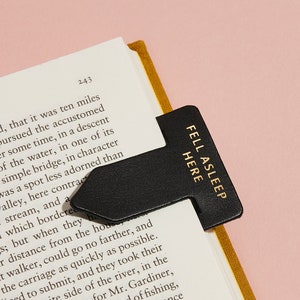 Personalized 'Fell Asleep Here' Leather Arrow Point Bookmark *US TARIFFS COVERED*