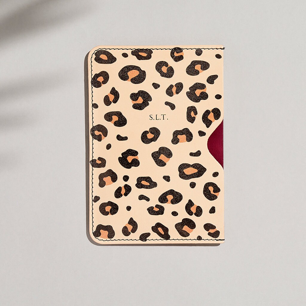 Personalised Passport Holder for Her / Leopard Print Leather Etsy UK