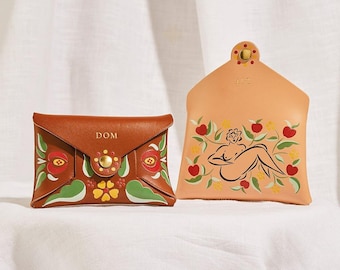 Personalized Nude Print Leather Card & Coin Purse *US TARIFFS COVERED*