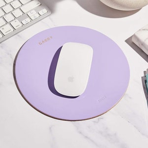 Personalised Leather Mouse Mat | Fun Colourful Leather Mousepad with Initials | Home Office Desk Accessory | Personalized Mousemat Gift