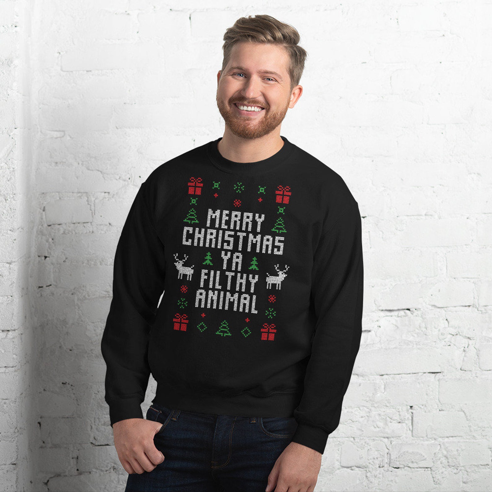 Joyeux noël ya pull animal sale Sweat-shirt de Noël laid | Etsy