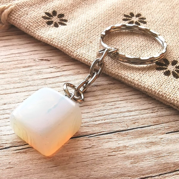 Gemstone Keyring Opalite Moonstone Keyring Opal Gift Keyring