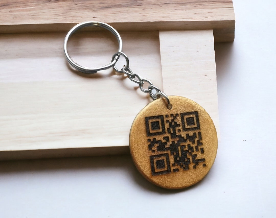 Personalised QR Code Keyring Custom QR Keyring Gift Etsy