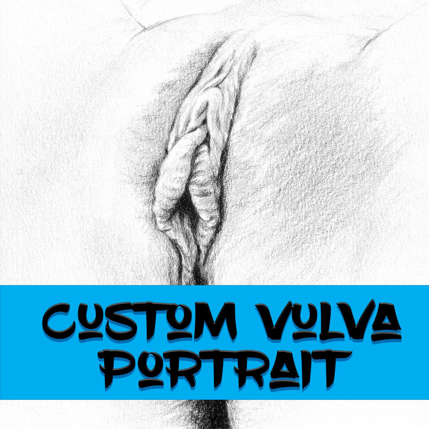 Custom Vulva Portrait of Your Picture | Personalized Vagina Drawing Commission | Female Nudity Illustration Mature Drawing Gift for Wife