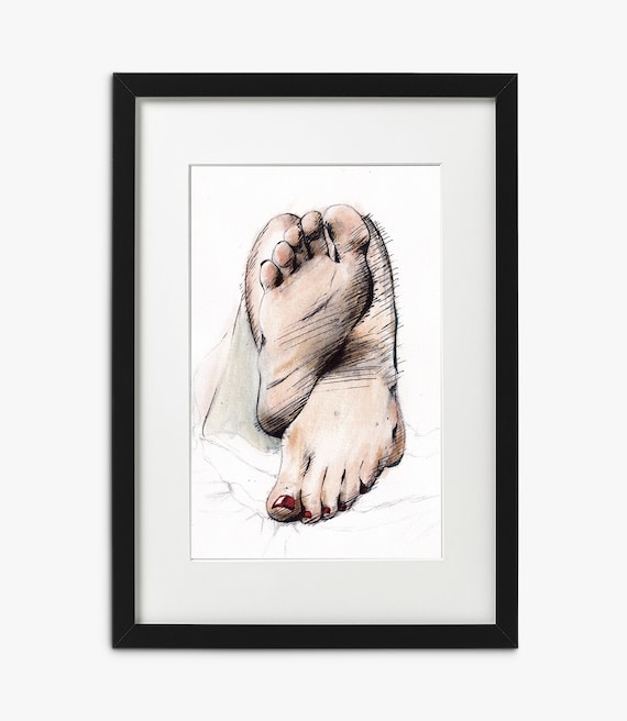 Erotic Art Original Artwork Feet Fetish Wall Art - Etsy Norway