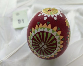 Sorbian EASTER EGG, 1 piece, hand-painted, Easter, wax painting technique, unique, chicken egg, spring decoration, Easter decoration