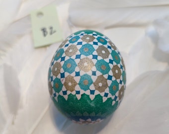 Sorbian EASTER EGG, 1 piece, hand-painted, Easter, wax painting technique, unique, chicken egg, spring decoration, Easter decoration