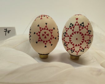 Sorbian EASTER EGG, Set of 2, handpainted, Easter, wax painting technique, unique, chicken egg, spring decoration, Easter decoration