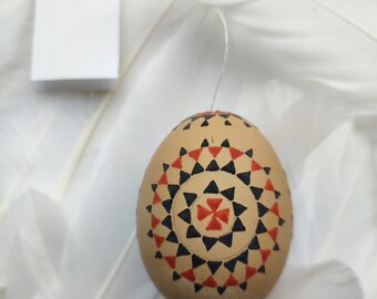 Sorbian EASTER EGG, 1 piece, hand-painted, Easter, wax painting technique, unique, chicken egg, spring decoration, Easter decoration